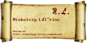 Miskolczy Lőrinc névjegykártya